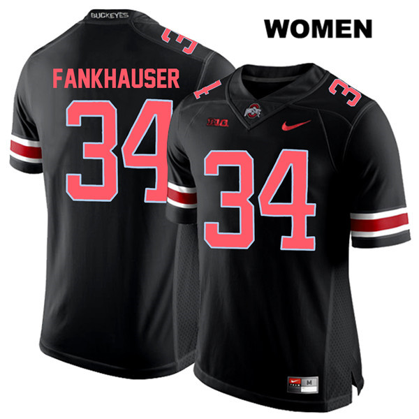 Ohio State Buckeyes Women's Owen Fankhauser #34 Red Number Black Authentic Nike College NCAA Stitched Football Jersey AQ19I52EK